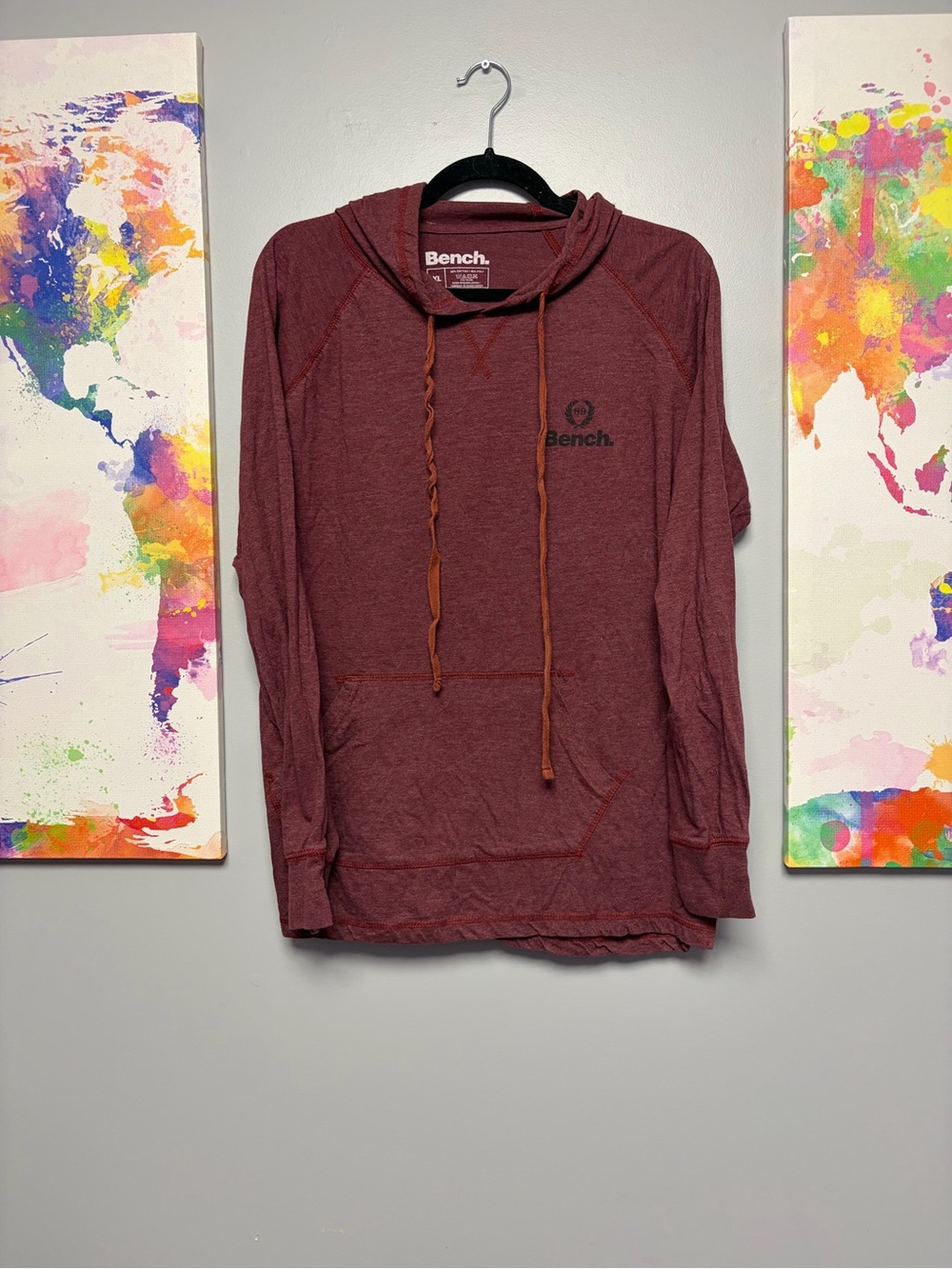 Bench Maroon/Copper Lightweight Hoodie Sweater